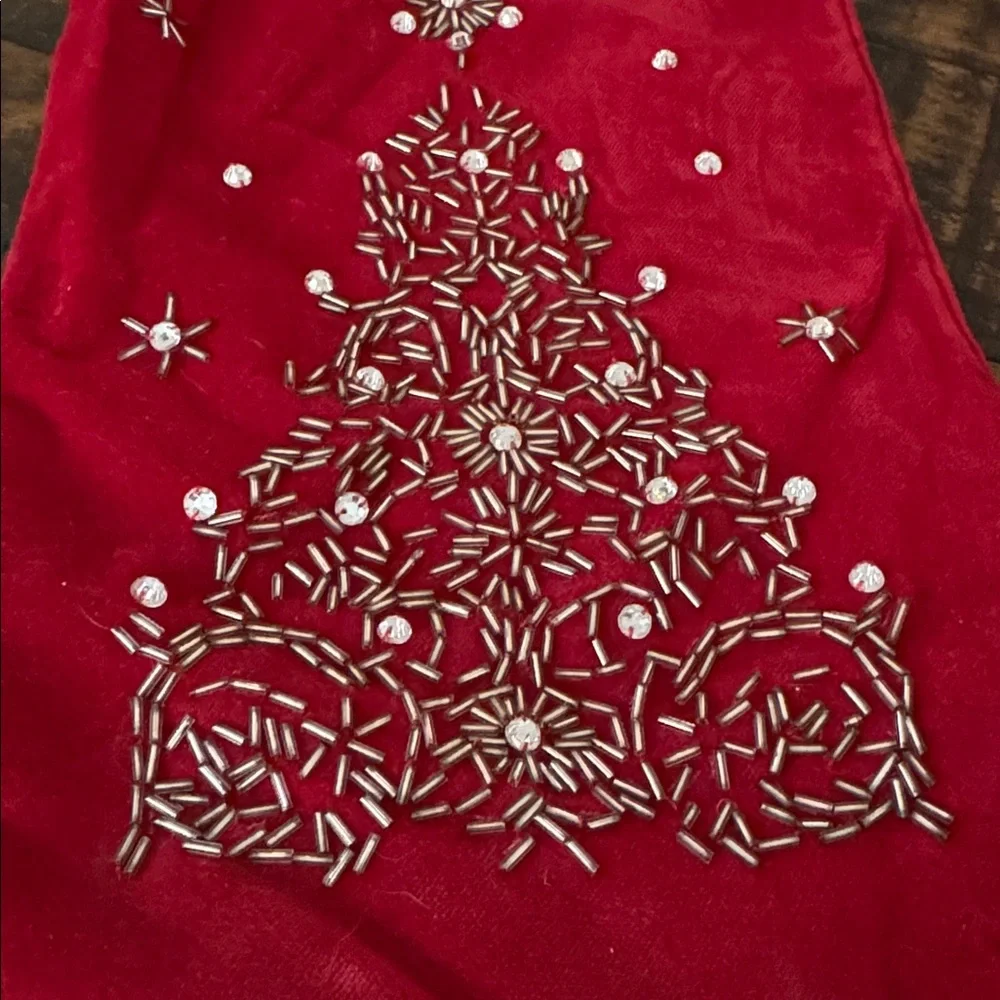 Pier One Velvet Bead Tree Stocking